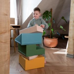 Pehmed mänguklotsid 5tk IGLU Corner Climber – pastel türkiis