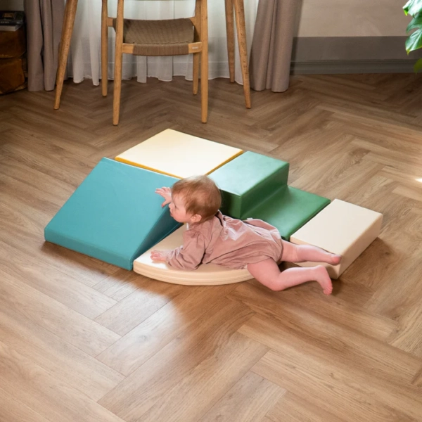 Pehmed mänguklotsid 5tk IGLU Corner Climber – pastel türkiis