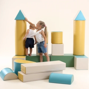 Pehmete mänguklotside komplekt IGLU Fortress pastelne türkiis