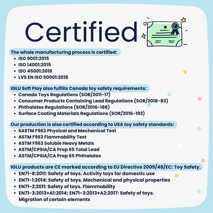 Pehmete mänguklotside komplekt XL IGLU Party, hall / valge