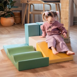 Pehmed mänguklotsid 7tk IGLU Discoverer, pastelne türkiis