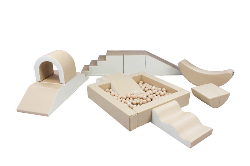 IGLU_SET_36X_ 3 beige white Pehmete mänguklotside komplekt XL IGLU Party - beež