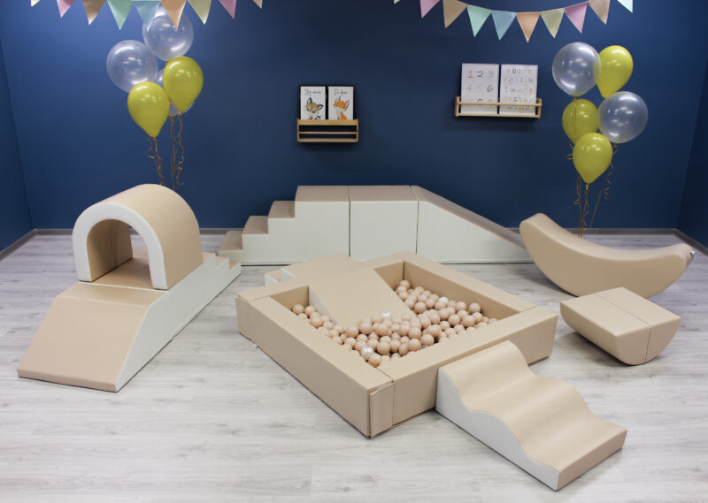 IGLU_SET_36X_3 (white, beige) (6) Pehmete mänguklotside komplekt XL IGLU Party - beež