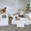 Pehmete mänguklotside komplekt XL IGLU Party - valge
