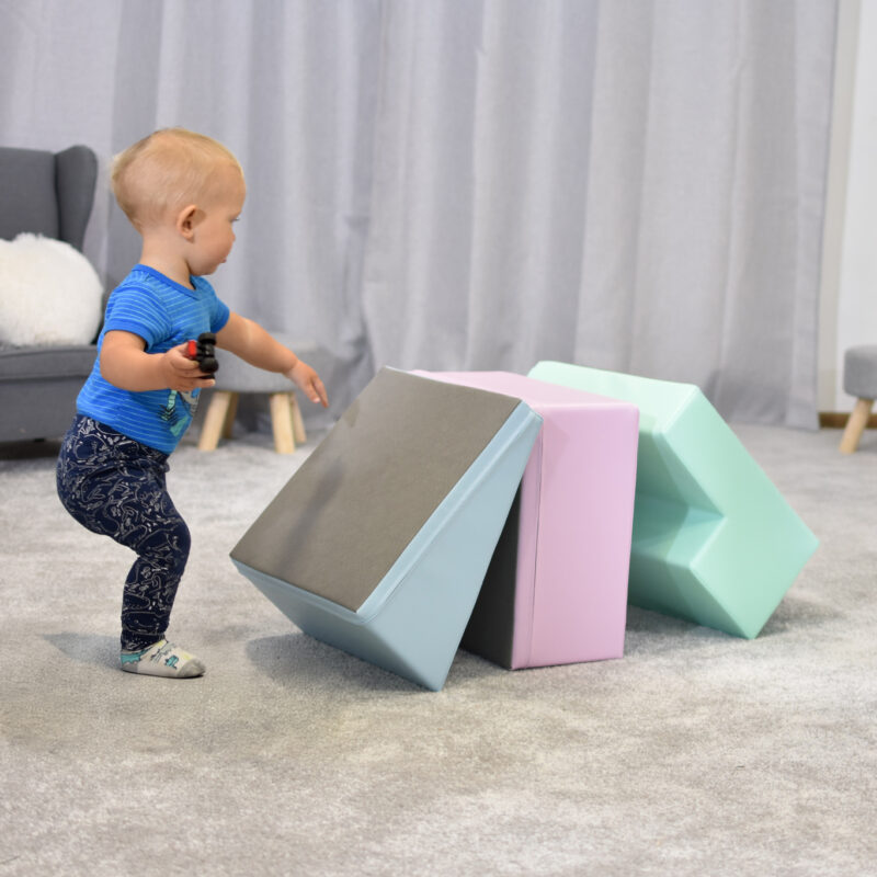 Mini Climbie SET_ar bērniem (9) Pehmed mänguklotsid 3tk IGLU Mini Climbie – pastelne