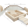 SET36X_3_cm Pehmete mänguklotside komplekt XL IGLU Party - beež