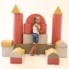 Pehmete mänguklotside komplekt IGLU Fortress - roosa